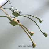 新商品 ロングネックレス レディース ラリエット 調節可能 キラキラ 縦ライン チェーン シルバー ゴールド レディース ギフト プレゼント