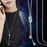 新商品 ロングネックレス レディース ラリエット 調節可能 キラキラ 縦ライン チェーン シルバー ゴールド レディース ギフト プレゼント