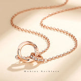 新商品 ネックレス レディース メビウス ダブルリング エタニティ ピンクゴールド プラチナ仕上げ レディース 女性 人気 ギフト プレゼント