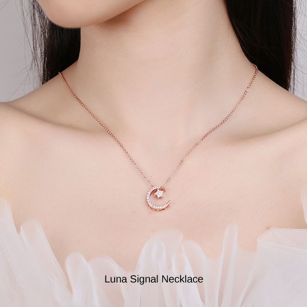 新商品 Luna Signal ネックレス レディース 8way 星月 星型 月型 CZダイヤ ゴールド 可愛い レディース ギフト プレゼント