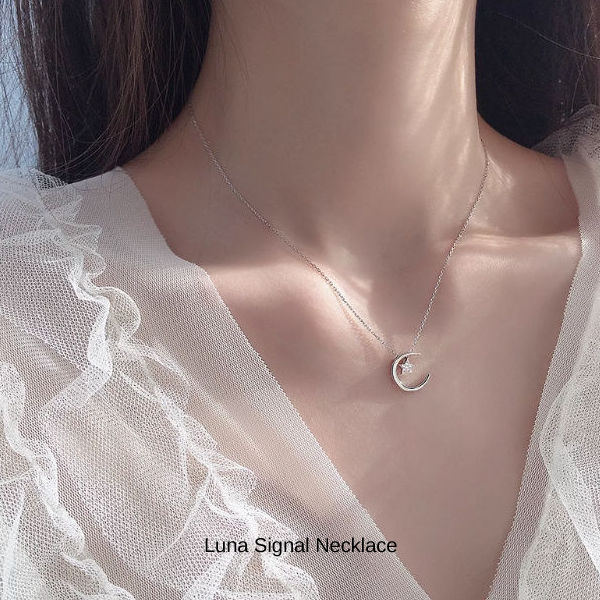 新商品 Luna Signal ネックレス レディース 8way 星月 星型 月型 CZダイヤ ゴールド 可愛い レディース ギフト プレゼント