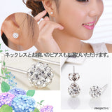 Necklace Ladies Luxury Hydrangea Necklace Earrings Hydrangea Hydrangea Platinum Finish Ladies Gift Present