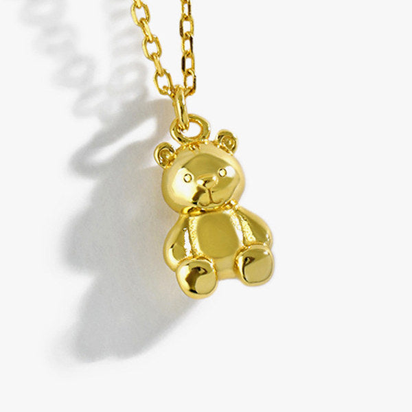 Necklace Ladies Bear Teddy Bear Necklace Accessory Bear Platinum Finish Ladies Gift Present