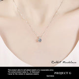 新商品 ネックレス レディース ラビット うさぎ ウサギ 4つ爪 CZダイヤ 計0.8ct エレガント プラチナ仕上げ レディース 女性 人気 ギフト プレゼント