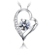 Necklace Ladies Heart Open Heart Maria Necklace Platinum Finish Ladies Gift Present