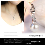 Necklace for ladies 1 piece simple pearl necklace earrings platinum finish ladies gift present