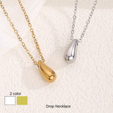 New Arrival: Women's Simple Drop Necklace, Stainless Steel, Casual, Silver or Gold, Perfect Gift