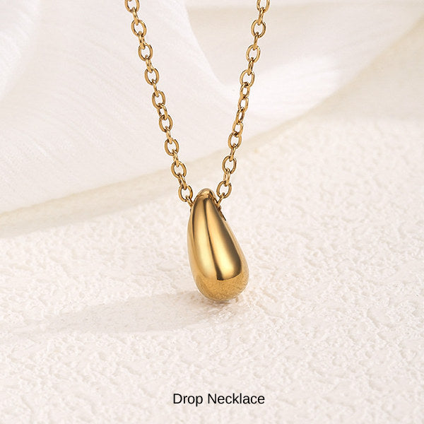 新商品 ネックレス レディース シンプル ドロップ しずく 雫 シンプル ステンレス製 カジュアル シルバー ゴールド レディース ギフト プレゼント
