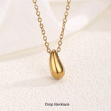 新商品 ネックレス レディース シンプル ドロップ しずく 雫 シンプル ステンレス製 カジュアル シルバー ゴールド レディース ギフト プレゼント
