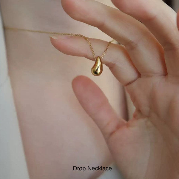 新商品 ネックレス レディース シンプル ドロップ しずく 雫 シンプル ステンレス製 カジュアル シルバー ゴールド レディース ギフト プレゼント