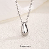 新商品 ネックレス レディース シンプル ドロップ しずく 雫 シンプル ステンレス製 カジュアル シルバー ゴールド レディース ギフト プレゼント