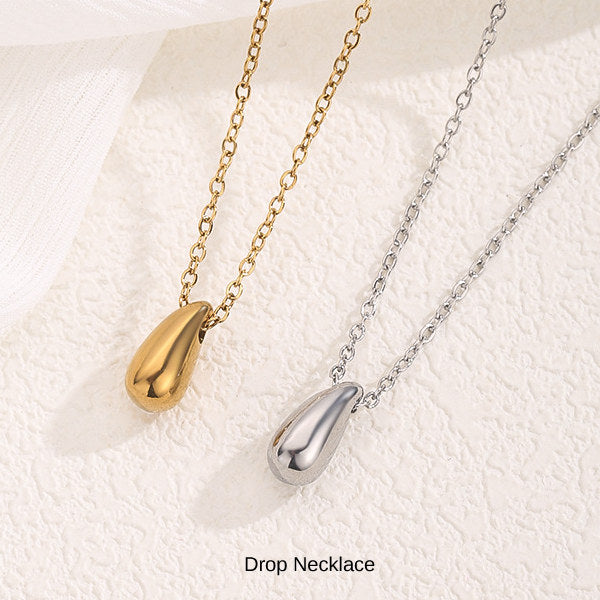 新商品 ネックレス レディース シンプル ドロップ しずく 雫 シンプル ステンレス製 カジュアル シルバー ゴールド レディース ギフト プレゼント
