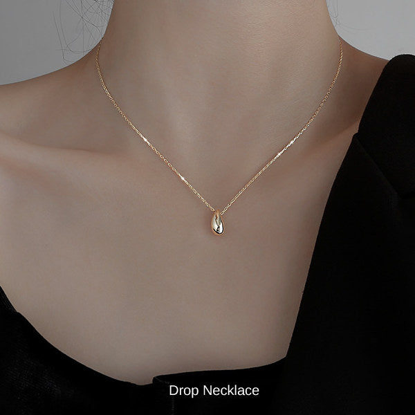 新商品 ネックレス レディース シンプル ドロップ しずく 雫 シンプル ステンレス製 カジュアル シルバー ゴールド レディース ギフト プレゼント