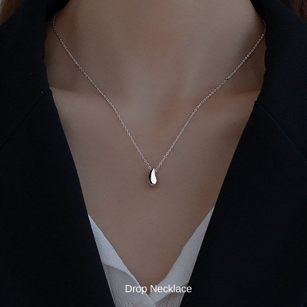 新商品 ネックレス レディース シンプル ドロップ しずく 雫 シンプル ステンレス製 カジュアル シルバー ゴールド レディース ギフト プレゼント