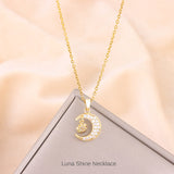 新商品 Luna Shine 月光の煌き ネックレス レディース 月 星 ムーン スター ステンレス ゴールド 可愛い レディース ギフト プレゼント
