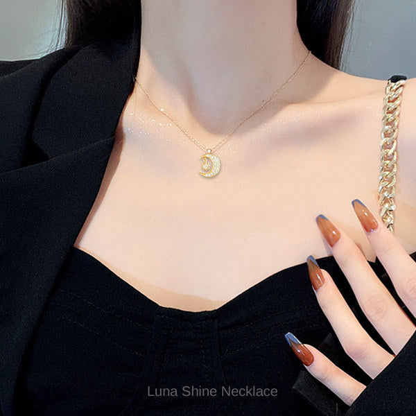 新商品 Luna Shine 月光の煌き ネックレス レディース 月 星 ムーン スター ステンレス ゴールド 可愛い レディース ギフト プレゼント