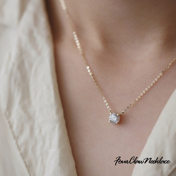 Necklace for ladies, large 1.25 carat, single piece folklore necklace, platinum finish, ladies' gift, present