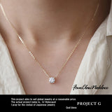 Necklace for ladies, large 1.25 carat, single piece folklore necklace, platinum finish, ladies' gift, present