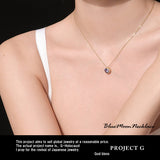 新商品 ネックレス レディース ブルームーン 4つ爪 CZダイヤ 計0.6ct エレガント ゴールド仕上げ レディース 女性 人気 ギフト プレゼント