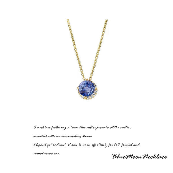新商品 ネックレス レディース ブルームーン 4つ爪 CZダイヤ 計0.6ct エレガント ゴールド仕上げ レディース 女性 人気 ギフト プレゼント