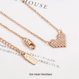 新商品 ネックレス レディース ドットハート 46粒 CZダイヤ 計0.23ct キュート 可愛い ハート プラチナ ピンクゴールド仕上げ レディース 女性 人気 ギフト プレゼント