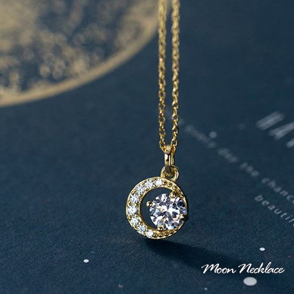 Necklace for ladies, large 1.25 carat, single piece folklore necklace, platinum finish, ladies' gift, present