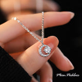 Necklace for ladies, large 1.25 carat, single piece folklore necklace, platinum finish, ladies' gift, present