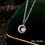 Necklace for ladies, large 1.25 carat, single piece folklore necklace, platinum finish, ladies' gift, present