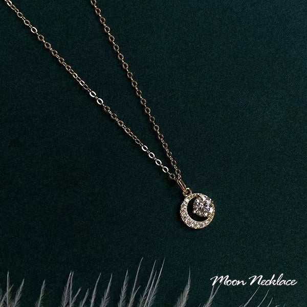 Necklace for ladies, large 1.25 carat, single piece folklore necklace, platinum finish, ladies' gift, present