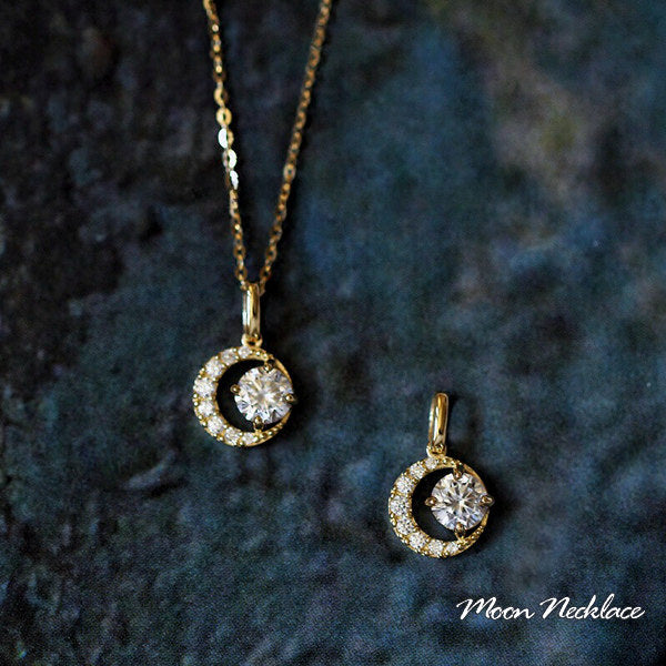 Necklace for ladies, large 1.25 carat, single piece folklore necklace, platinum finish, ladies' gift, present