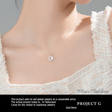 Necklace for ladies, large 1.25 carat, single piece folklore necklace, platinum finish, ladies' gift, present