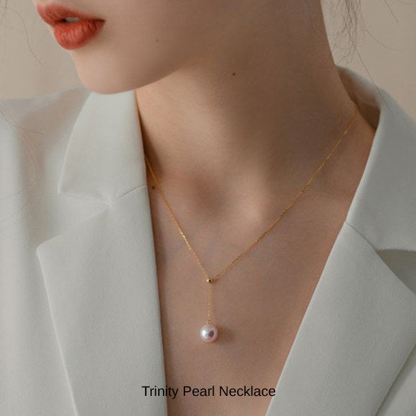 新商品 トリニティ・パールネックレス 8mm｜3way スライドチェーン仕様 一粒 Y字 長さ調整可 カジュアル ゴールド シルバー レディース 上品 人気 卒業式 女性 ギフト プレゼント