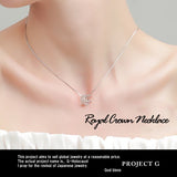 Necklace for ladies/5 pieces in total Royal Crown Necklace Crown Queen Platinum Finish Gift Present