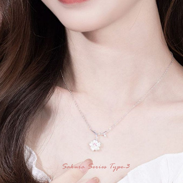 新商品 ネックレス レディース さくらシリーズ タイプ3 ネックレス 桜 サクラ プラチナ仕上げ レディース ギフト プレゼント