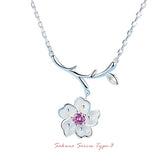 新商品 ネックレス レディース さくらシリーズ タイプ3 ネックレス 桜 サクラ プラチナ仕上げ レディース ギフト プレゼント