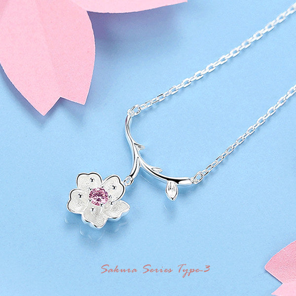 新商品 ネックレス レディース さくらシリーズ タイプ3 ネックレス 桜 サクラ プラチナ仕上げ レディース ギフト プレゼント
