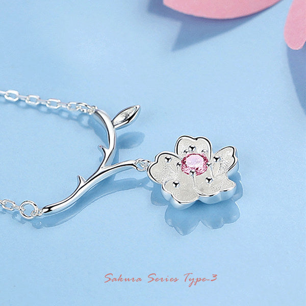 新商品 ネックレス レディース さくらシリーズ タイプ3 ネックレス 桜 サクラ プラチナ仕上げ レディース ギフト プレゼント