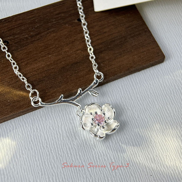 新商品 ネックレス レディース さくらシリーズ タイプ3 ネックレス 桜 サクラ プラチナ仕上げ レディース ギフト プレゼント