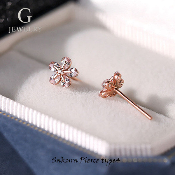 新商品 ピアス レディース 桜ピアス サクラ さくら レディース シルバー925 ピンクゴールド ジルコニア 誕生日 ギフト プレゼント