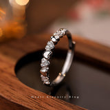New Product Women's Adjustable Heart Eternity Ring Platinum Plated Popular Gift