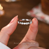 New Product Women's Adjustable Heart Eternity Ring Platinum Plated Popular Gift