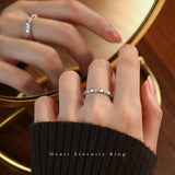 New Product Women's Adjustable Heart Eternity Ring Platinum Plated Popular Gift