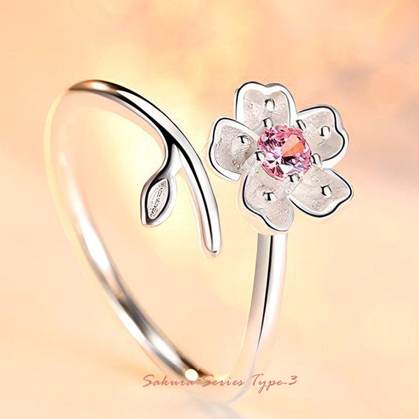 新商品 ネックレス レディース さくらシリーズ タイプ3 リング 指輪 桜 サクラ プラチナ仕上げ レディース ギフト プレゼント