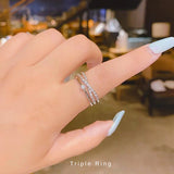 新商品 指輪 レディース サイズフリー 3連 リング クロスオーバー ストレート トリプル 指輪 ピンクゴールド ゴールド プラチナ仕上げ 誕生日 ギフト プレゼント