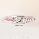 新商品 指輪 レディース 永遠の愛 インフィニティ 無限 ハーフエタニティ ピンクゴールド プラチナ ゴールド仕上げ 18KGP 人気 誕生日 ギフト プレゼント