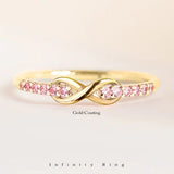 新商品 指輪 レディース 永遠の愛 インフィニティ 無限 ハーフエタニティ ピンクゴールド プラチナ ゴールド仕上げ 18KGP 人気 誕生日 ギフト プレゼント