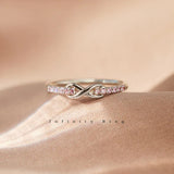 新商品 指輪 レディース 永遠の愛 インフィニティ 無限 ハーフエタニティ ピンクゴールド プラチナ ゴールド仕上げ 18KGP 人気 誕生日 ギフト プレゼント