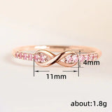 新商品 指輪 レディース 永遠の愛 インフィニティ 無限 ハーフエタニティ ピンクゴールド プラチナ ゴールド仕上げ 18KGP 人気 誕生日 ギフト プレゼント