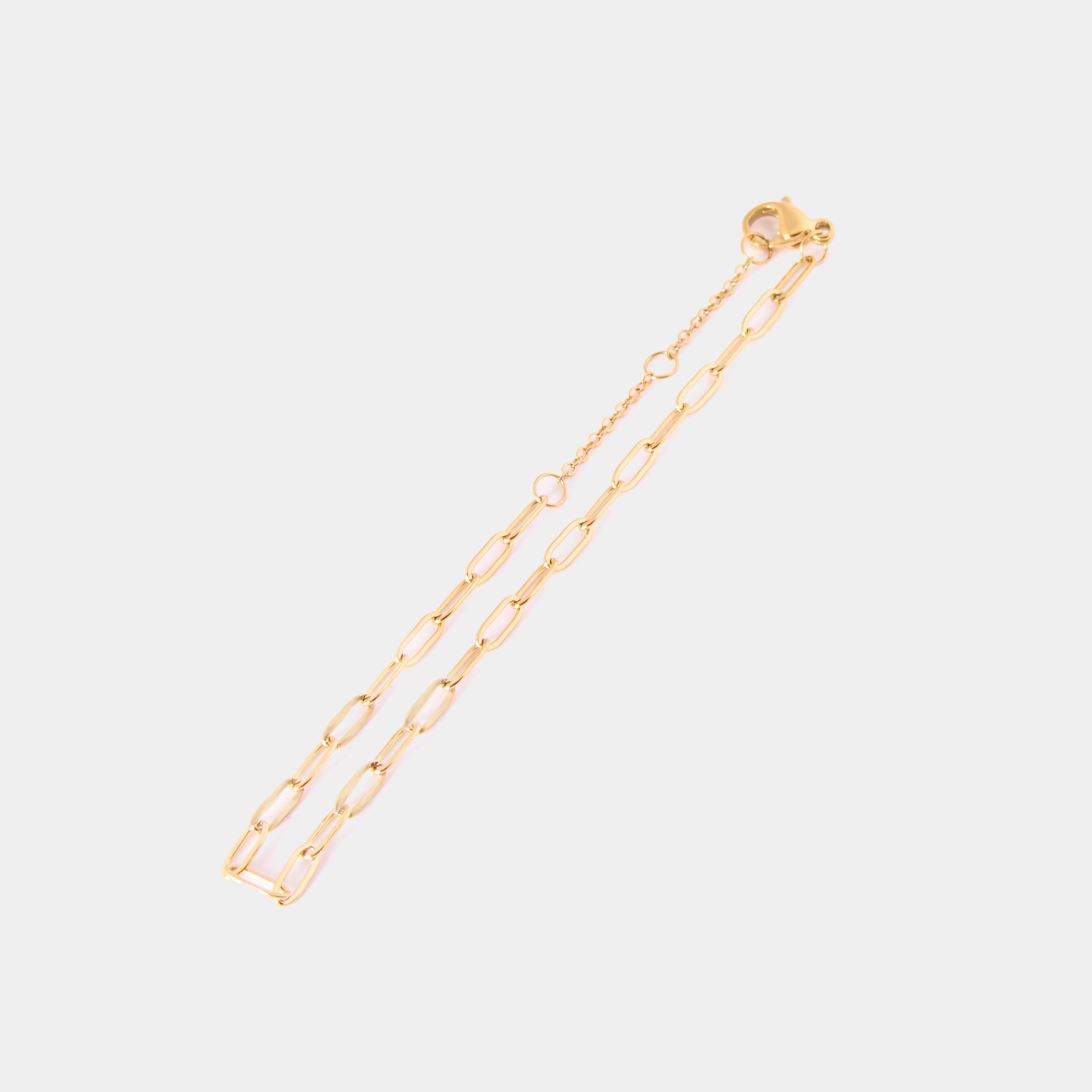 [ゴールド] ナローペーパーチェーンブレスレット