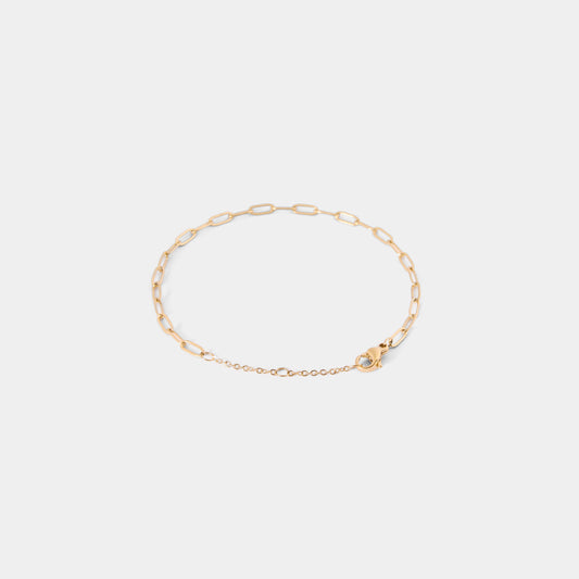 [ゴールド] ナローペーパーチェーンブレスレット